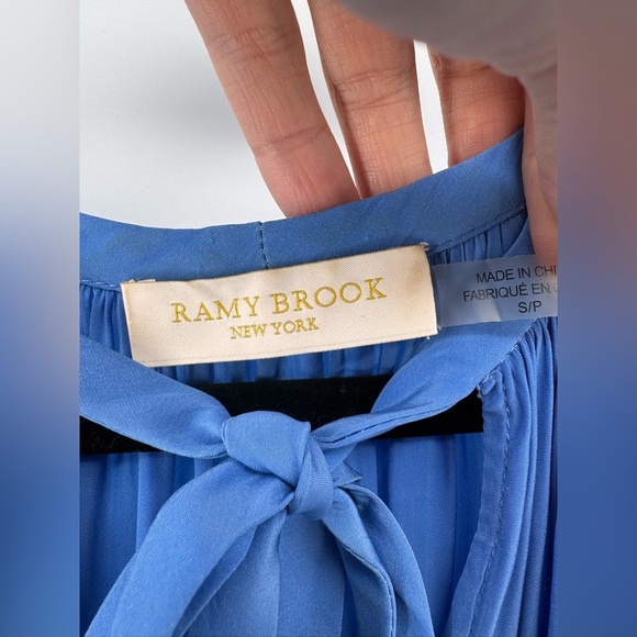 Ramy Brook Paris Peasant Blouse Blue - Picture 6 of 8